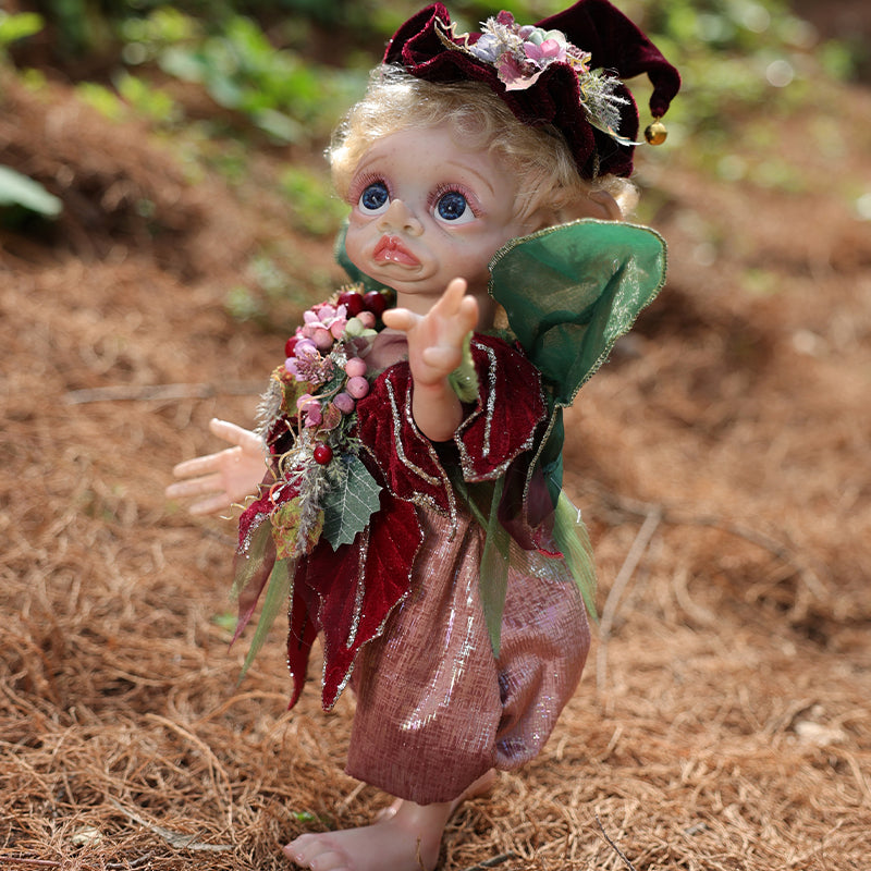 16-Inch/40cm Vinyl Forest Sprite Red-purple Doll - Reborn Doll Australia