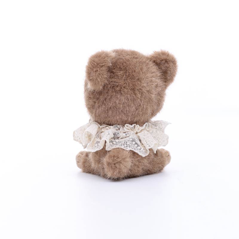 8 Inch/20cm High-Quality porcelain Cheeks Plush Brown Bear Hat Doll. - Reborn Doll Australia