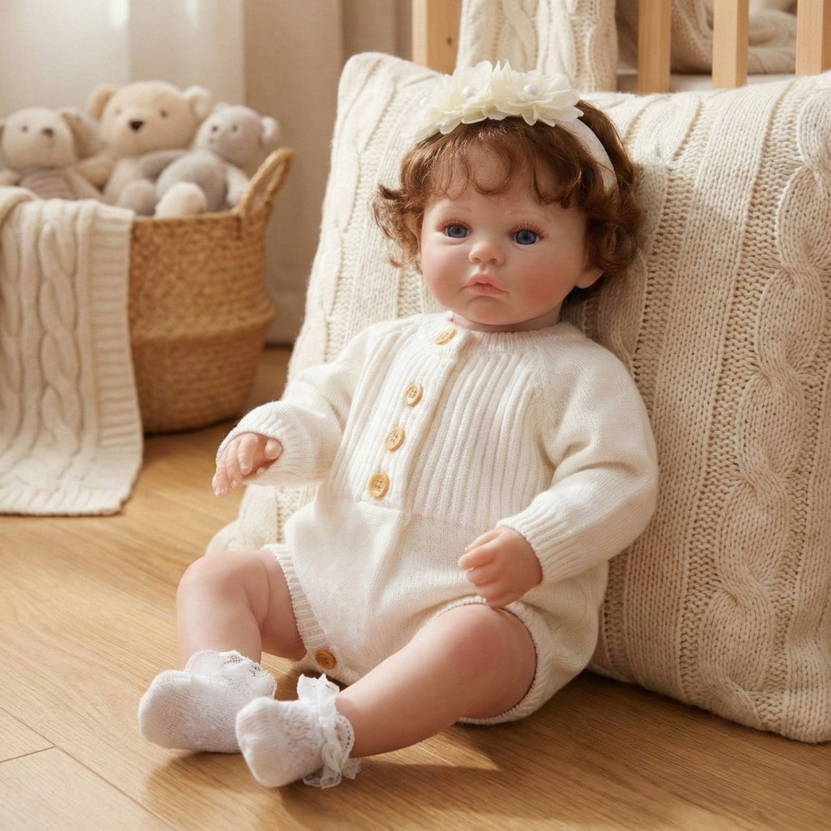 18" Lifelike Reborn Baby Doll - Premium Artist-Painted Cloth Body Newborn - 45cm Hand-Rooted Hair Boutique Collectible - Reborn Doll Australia