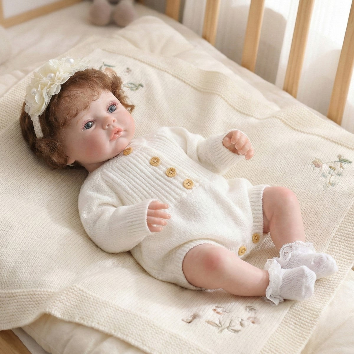 18" Lifelike Reborn Baby Doll - Premium Artist-Painted Cloth Body Newborn - 45cm Hand-Rooted Hair Boutique Collectible - Reborn Doll Australia