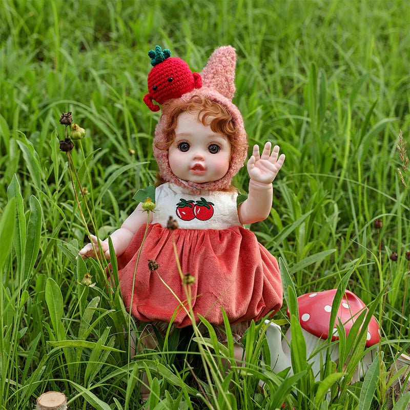 18 Inch/45cm Vinyl Lifelike Reborn Baby Doll in Tomato Costume - Reborn Doll Australia