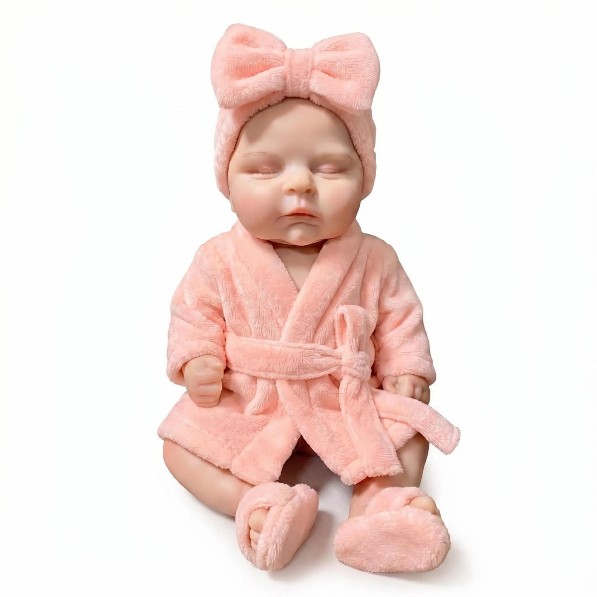 18-inch Platinum Silicone Baby Doll Peaches Solid Realistic Weight Girl Doll with Pacifier Resilient Collectible Toy
