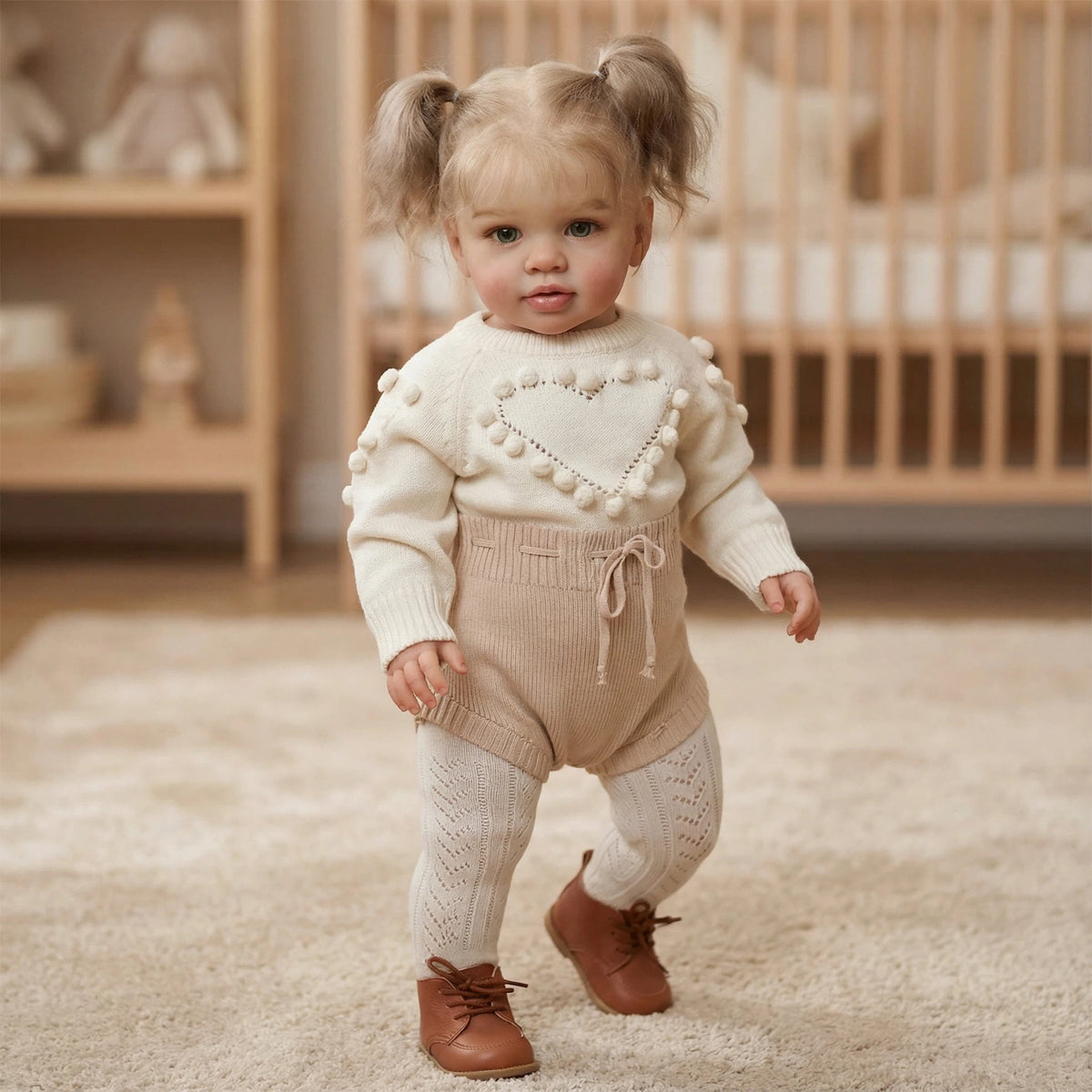 26 inch Reborn Doll Large Blonde Hair Reborn Doll with Weighted Soft Fabric Body Realistic Look for Kids