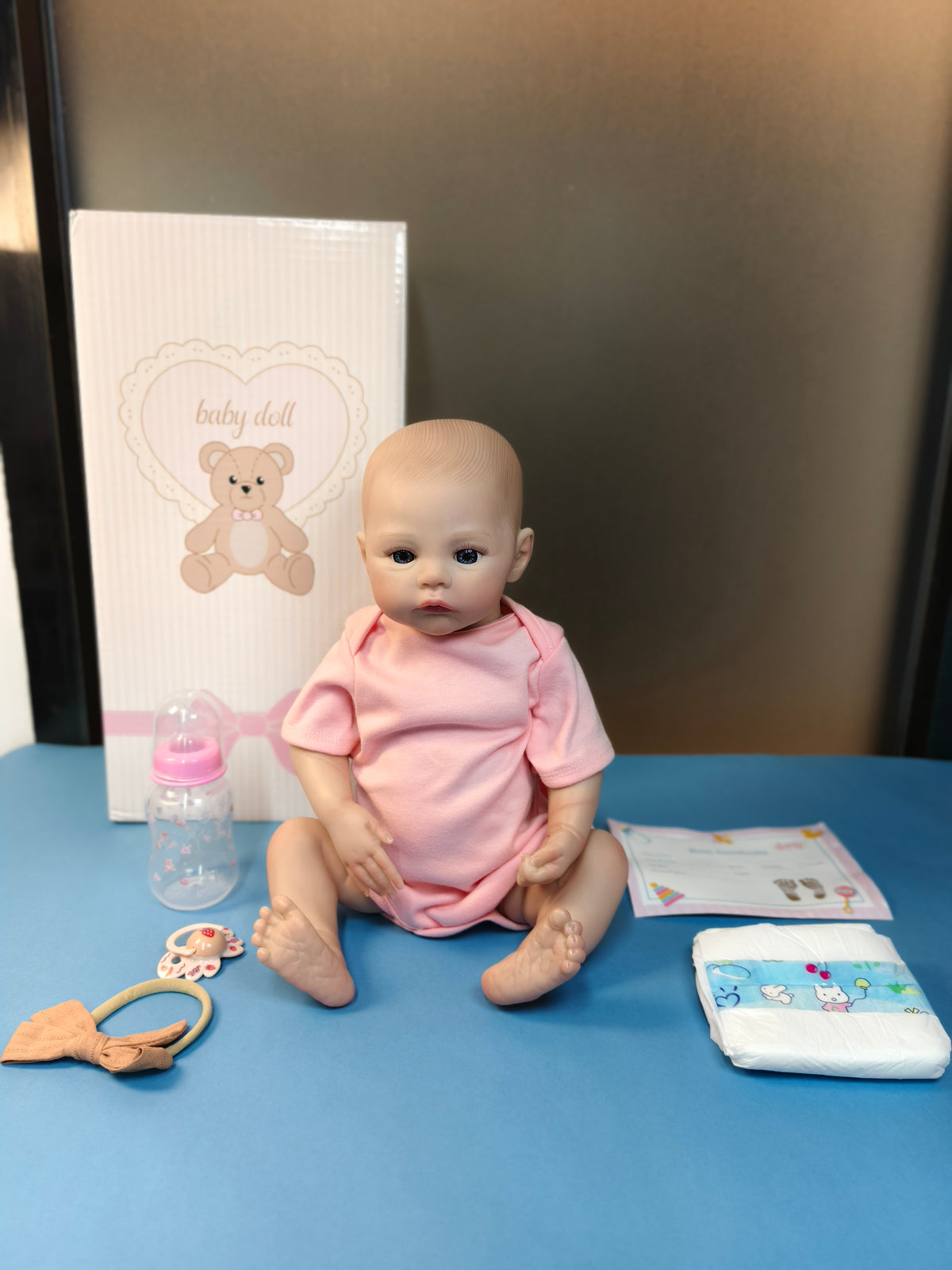 18-Inch/45cm Full Vinyl Reborn Baby Girl - 49cm Anatomically Correct Waterproof Doll with Hand-Painted Hair