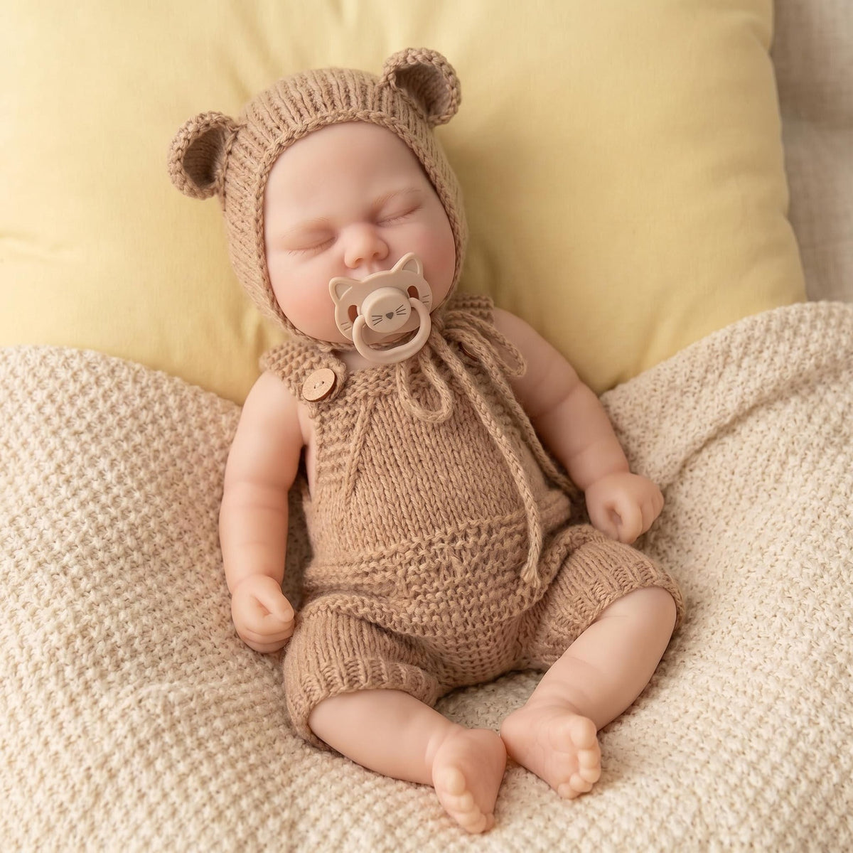 13inch Solid Silicone Doll - Elastic Stretchable Collectible Art Doll with Random Pacifier And Bottle - Pickle Character