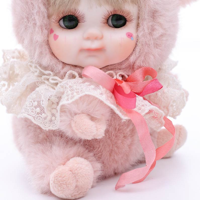 8 Inch/20cm High-Quality porcelain Cheeks Plush Pink Pig Hat Doll - Reborn Doll Australia