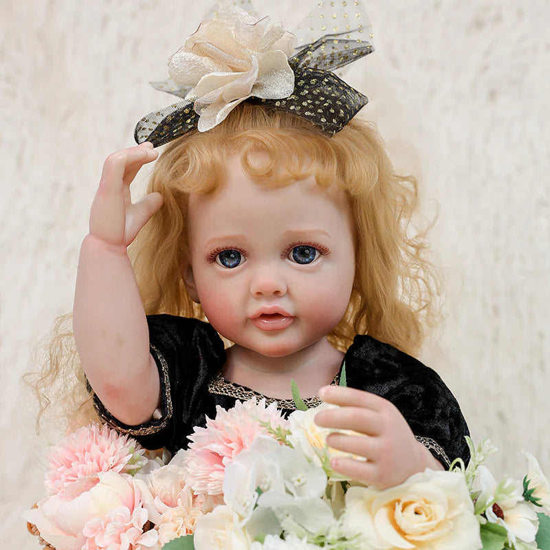 22-inch/55cm Retro Plaid dress enamel doll - Reborn Doll Australia