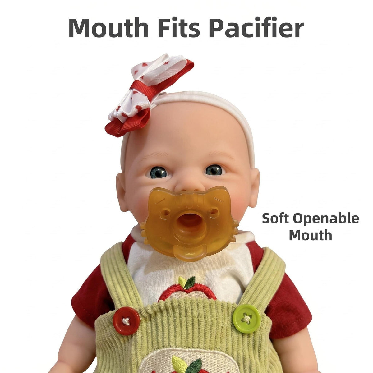 12Inch Mouth can Open smile Super Soft Solid Silione Comes With Pacifer Squishy Elastic