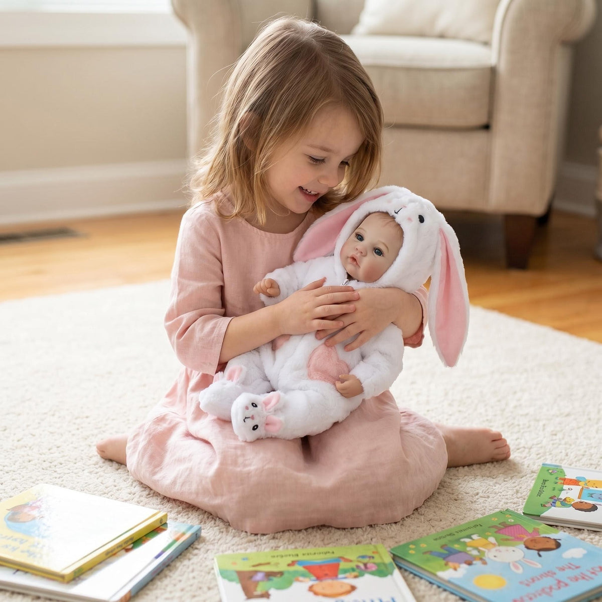18inch Newreborn Baby Doll Lifelike Cuddly Figure with 3D Skin Multiple Layers Painting Visible Veins