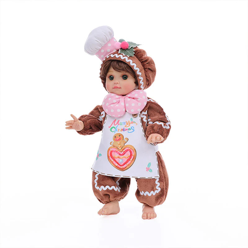 18 Inch/45cm Vinyl Lifelike Reborn Baby Doll in Brown Little Chef Christmas Costume - Reborn Doll Australia