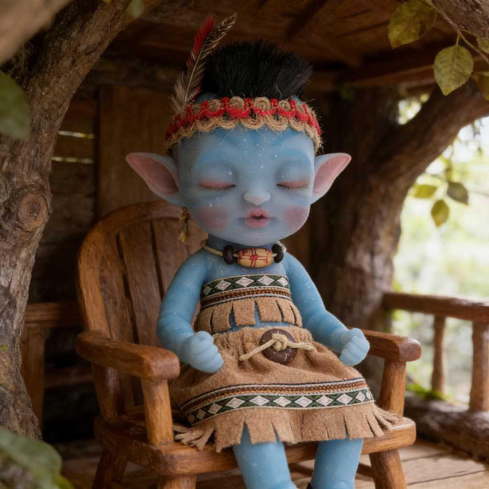 8-Inch/20cm Cute Mini Full Silicone Avatar Reborn Dolls Close Eyes - Reborn Doll Australia