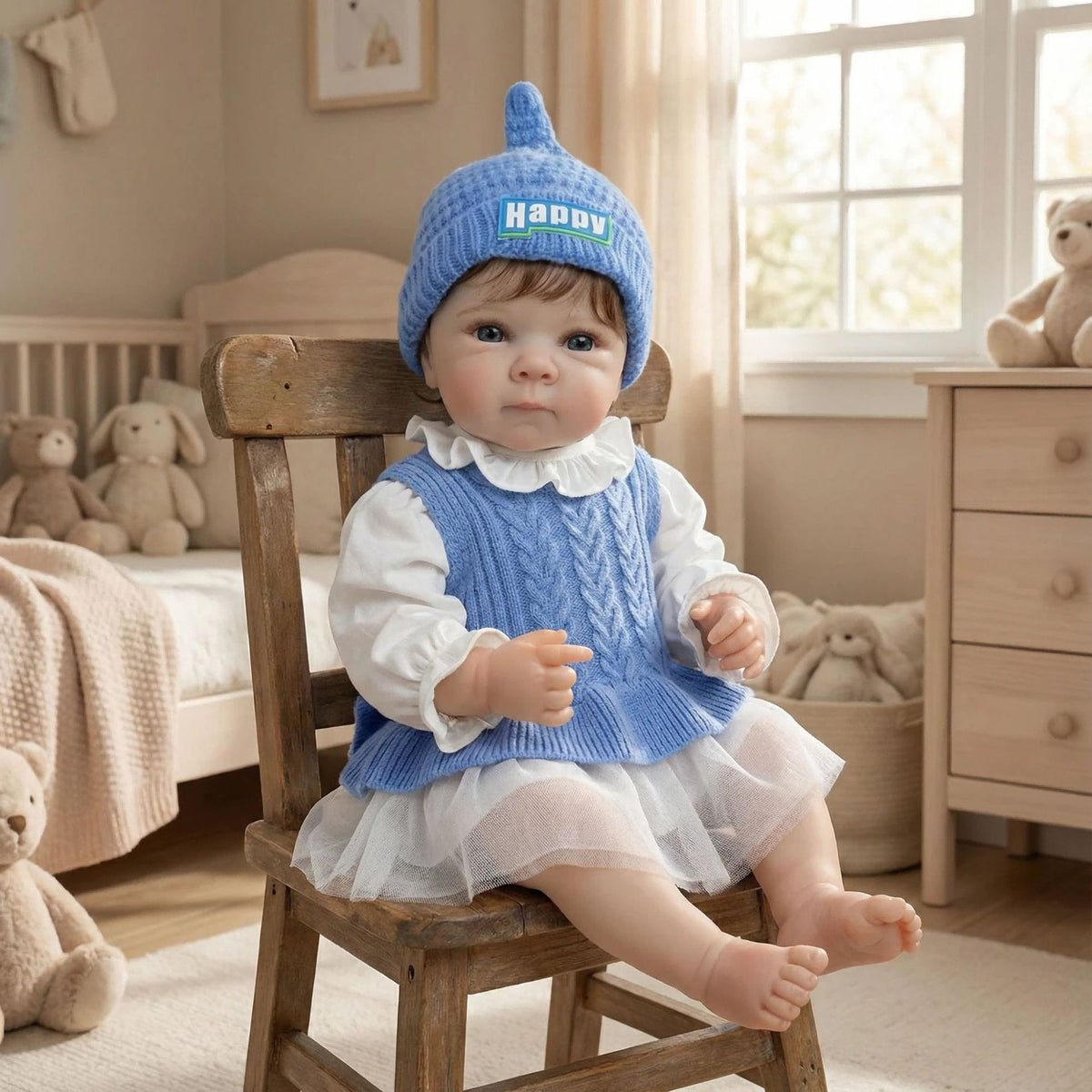 18 Inch Lifelike Reborn Baby Dolls, Full Body Vinyl Lifelike Real Looking Veins, Newborn Baby Dolls
