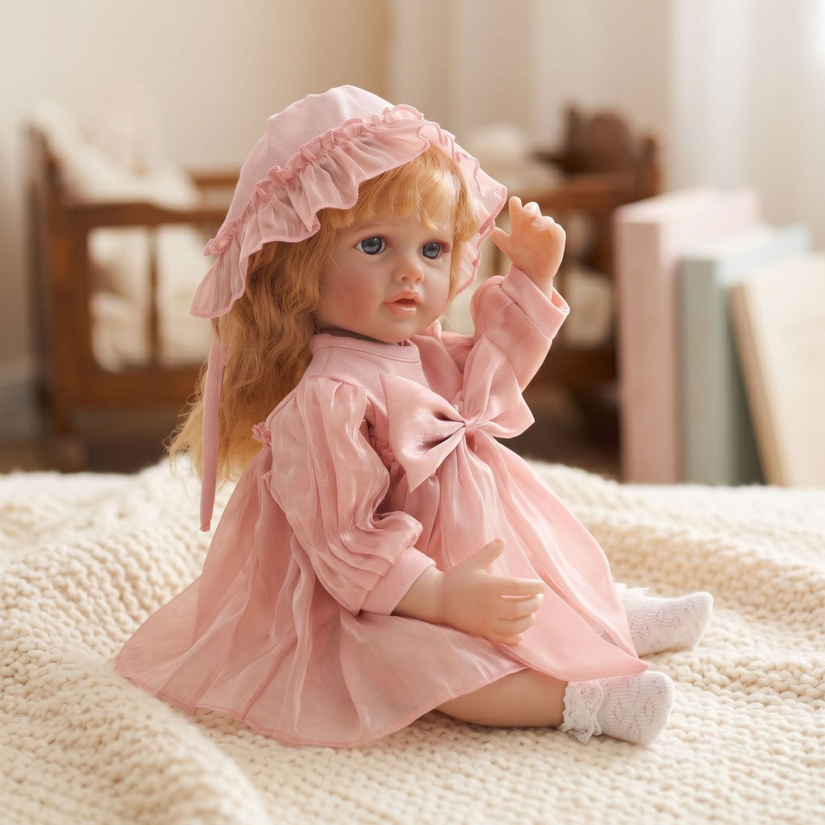 Ultra Realistic 22 inch Full vinyl body Reborn Newborn Doll Soft Bendable Limbs Safe Kids Companion Doll