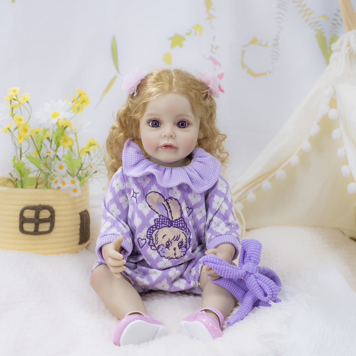 22 Inch with Full Vinyl Body Real‑Looking Reborn Doll, Sweet Gift Option for Children & Adults on Special Occasions
