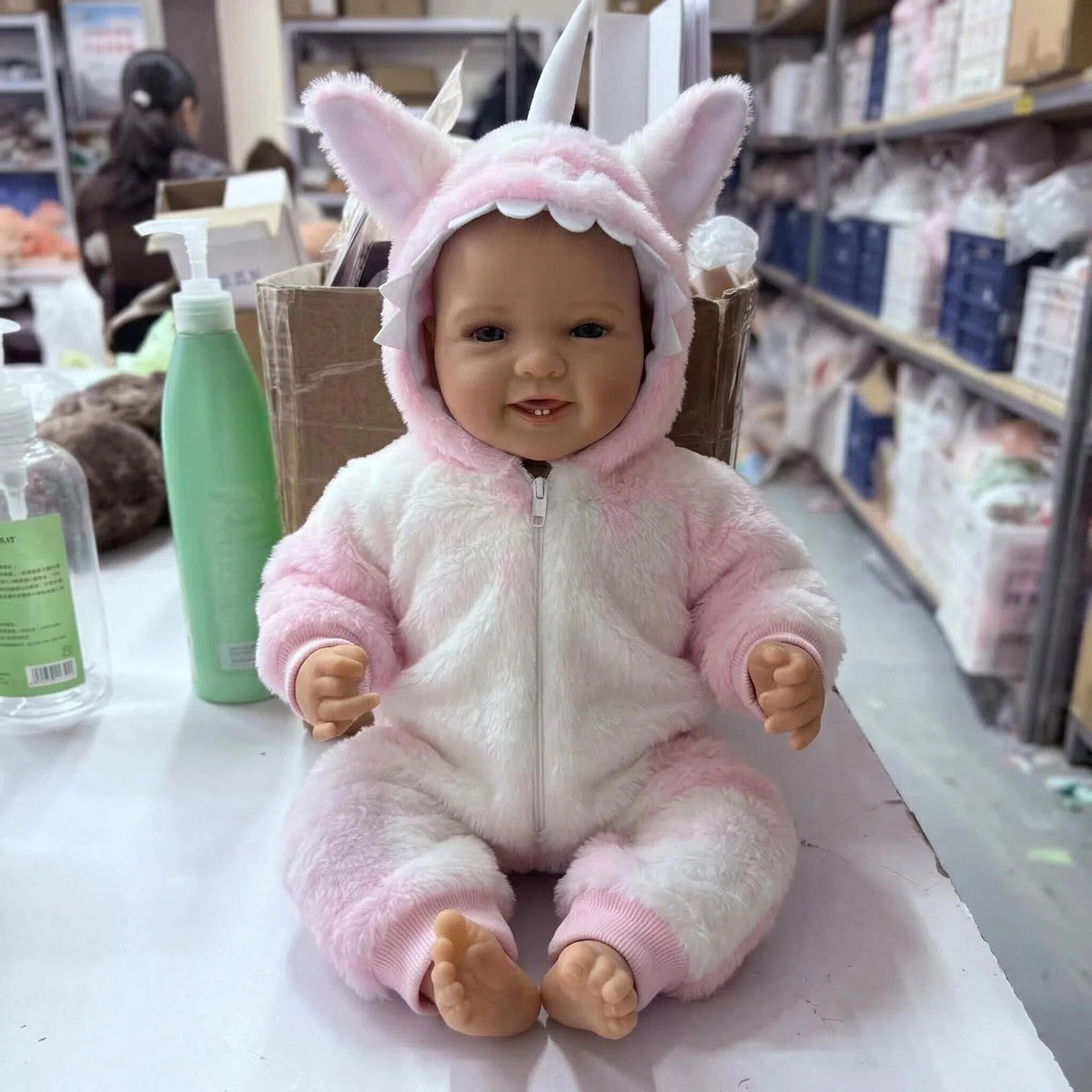 17 inch pink plush one-piece Ha Yi Reborn Doll