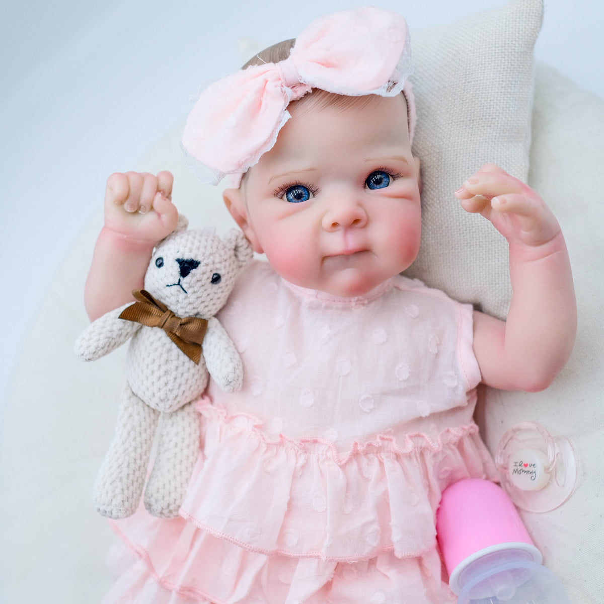 18-Inch (45cm) Bettie Realistic Reborn Baby Doll – Hand-Painted Hair & Weighted Cotton Body - Reborn Doll Australia