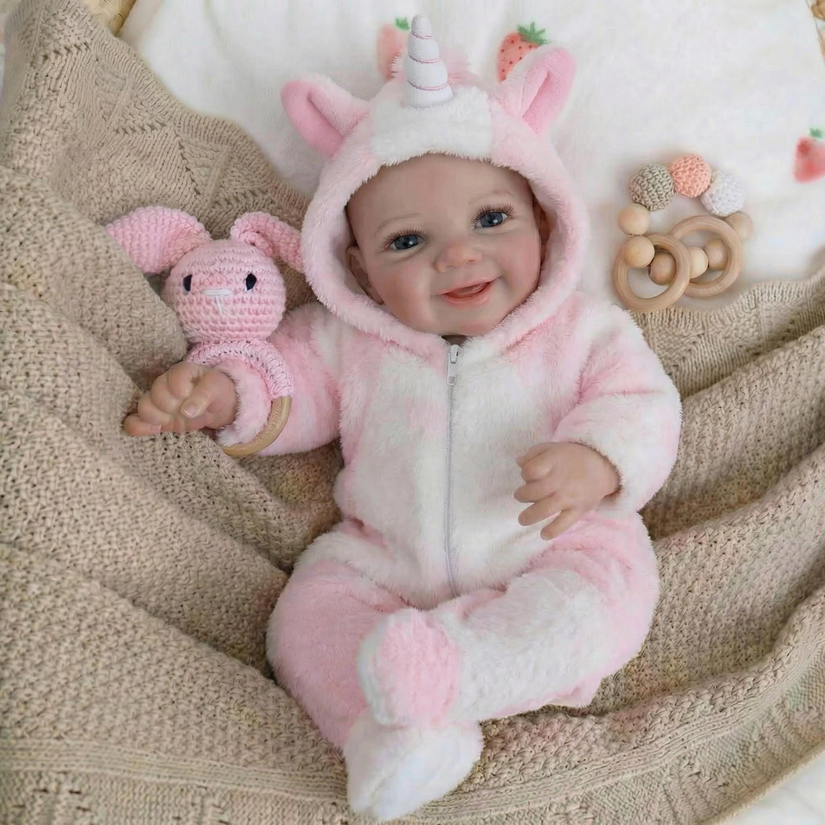 19 inch pink unicorn vivienne full vinyl reborn doll