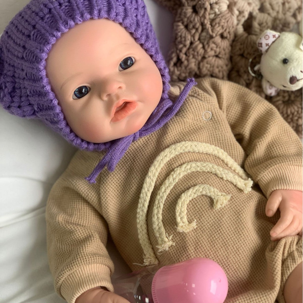 [Drink and Wet System] 20 inch with Full solid silicone baby simulation rebirth doll with drinking and peeing functions Toy for Kids Play & Doll Collectors