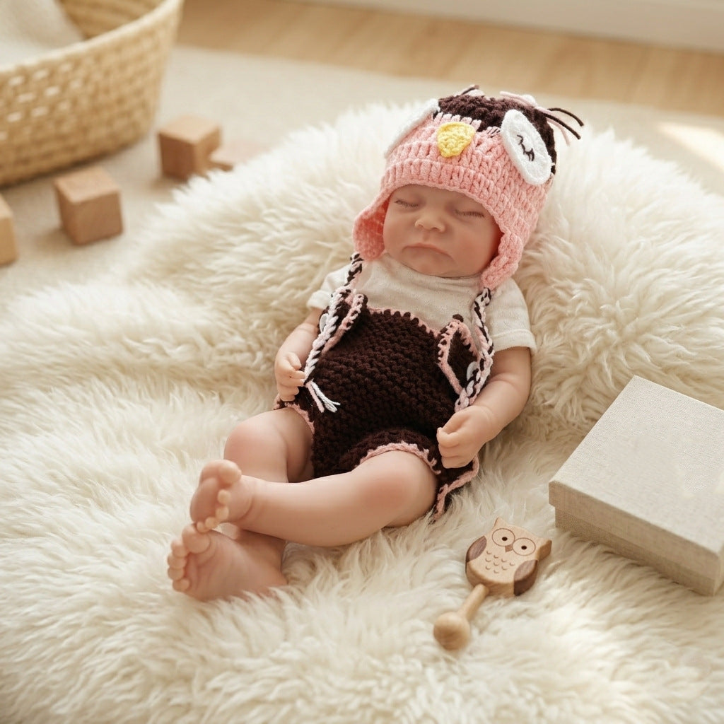 17 Inch Handmade Lifelike Reborn Doll Full Solid Silicone Body Realistic Newborn Baby Play Toy Gift for Girls & Doll Collectors