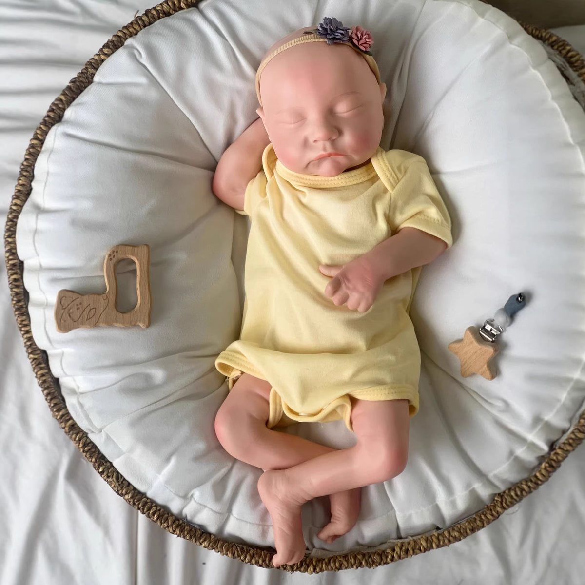 18 Inch Reborn Doll with Full Soild Silicone Handmade Toy Doll as Birthday Gift for Girls