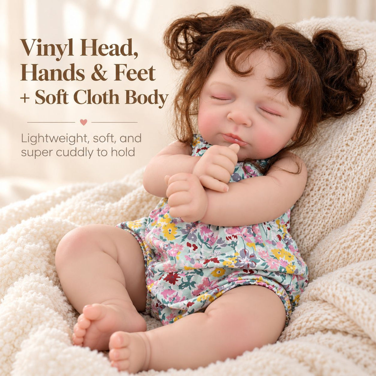 22 inch Reborn Baby Doll – Realistic Vinyl Doll with Cloth Body, Perfect Companion for Children and Ideal Holiday Gift