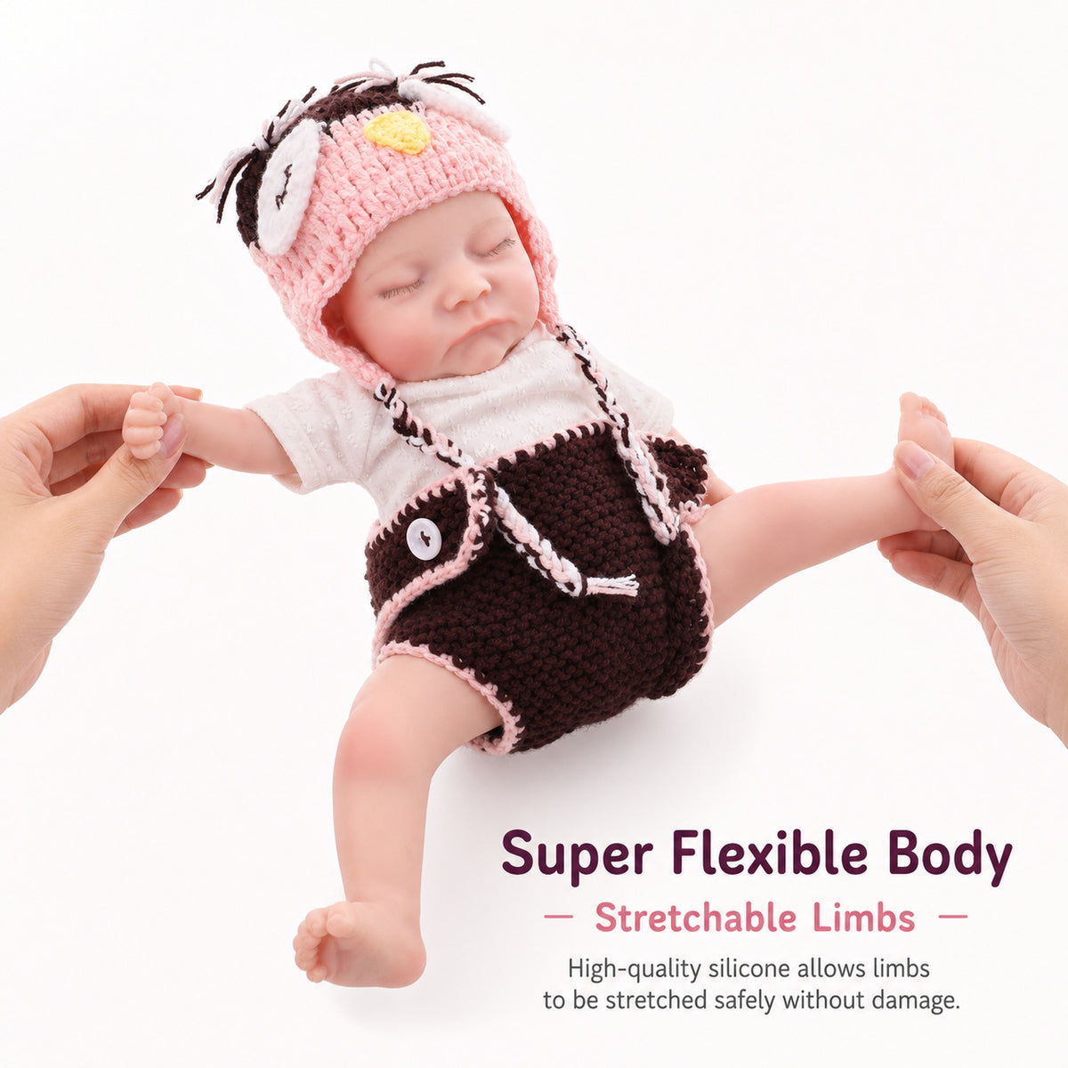 17 Inch Handmade Lifelike Reborn Doll Full Solid Silicone Body Realistic Newborn Baby Play Toy Gift for Girls & Doll Collectors