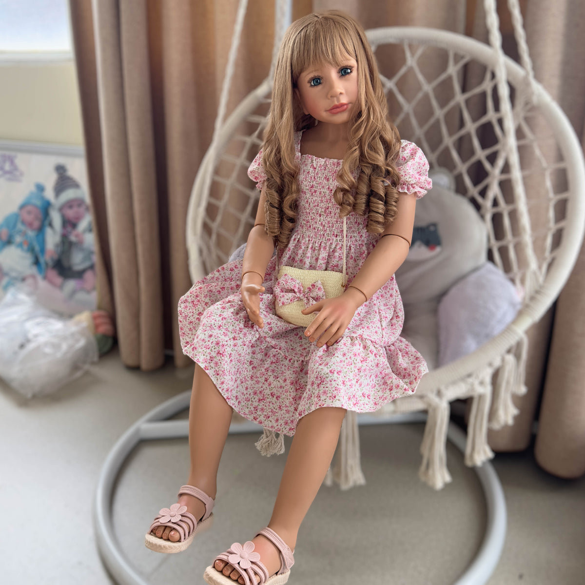 47 Inch Standing Toddler Reborn Dolls with Full Vinyl Body, Companion Toy Suitable For All Occasion Holiday Gifting & Home Display