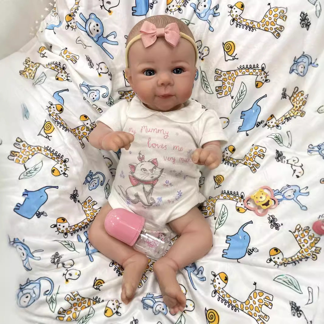 20 Inch Realistic Reborn Newborn Dolls with Cloth Body Detailed 3D Skin Handmade Collectible Doll Toy for Girls & Doll Lovers