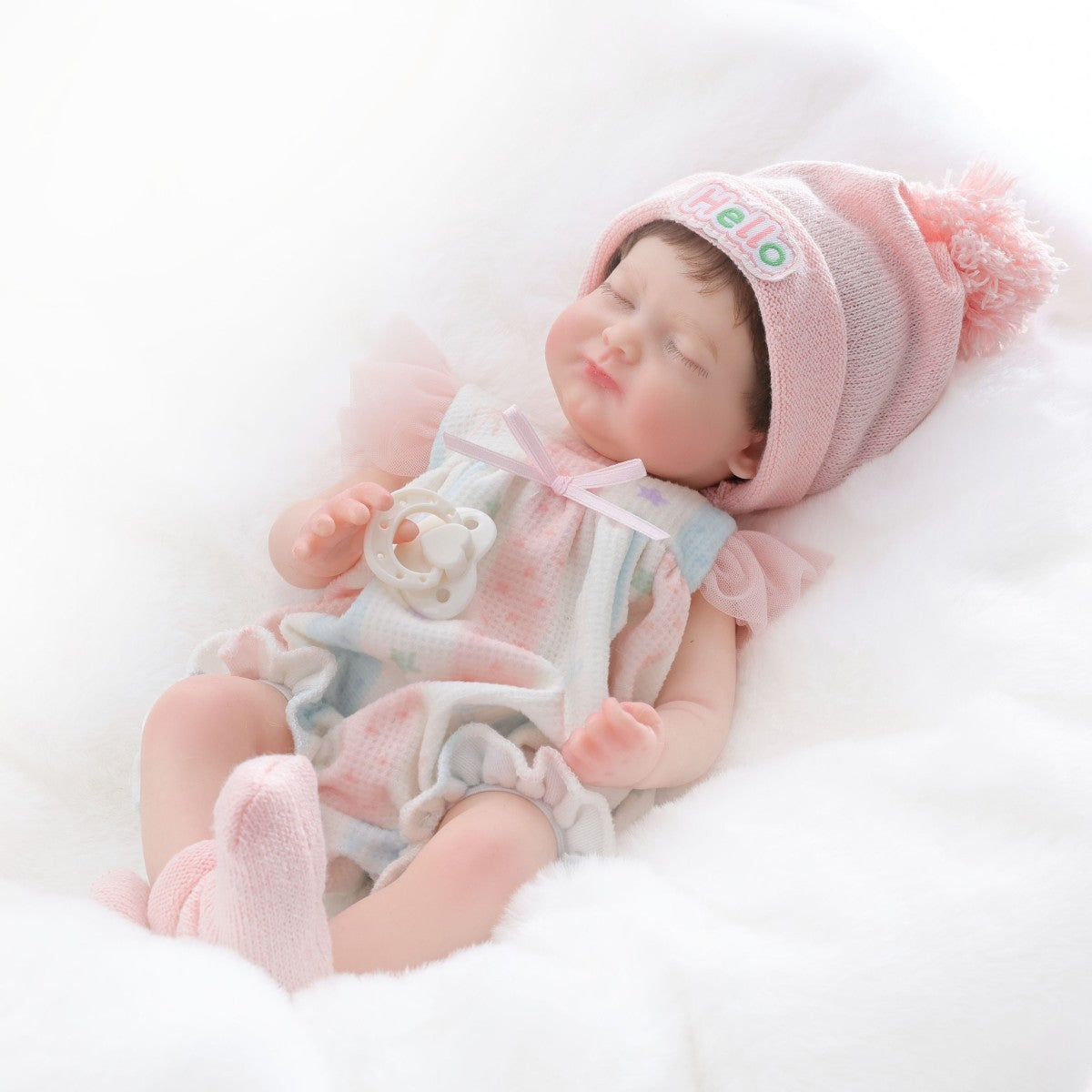 12 inch solid silicone reborn doll 30cm simulation baby baby real kneading hand feel closed eyes changing outfit doll