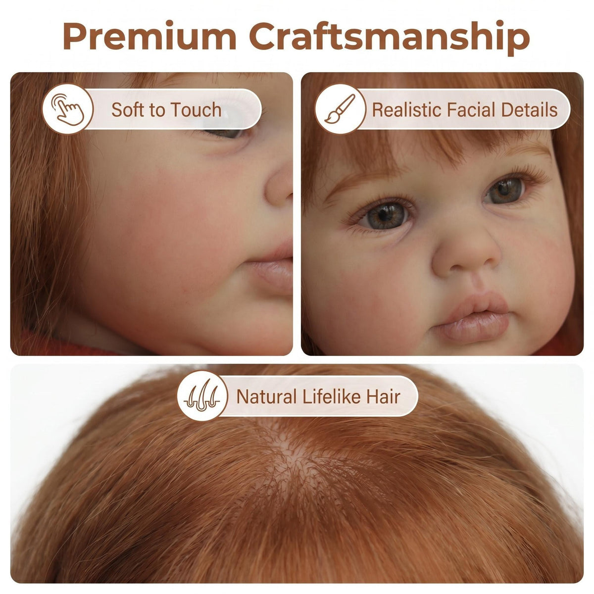 24 Inch Lifelike Fashion Reborn Girl Doll with cloth body, Blonde Curly Hair, Ideal Birthday/Thanksgiving/Christmas Gift