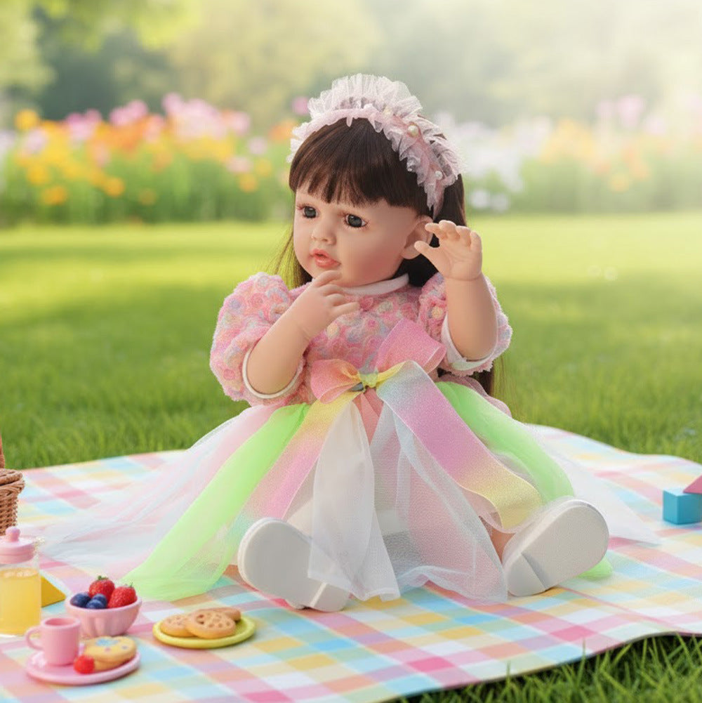English  Russian Spanish Crying and Laughing Dialogue 22 inch Full Plastic Rebirth Doll Simulation Baby Doll Girl