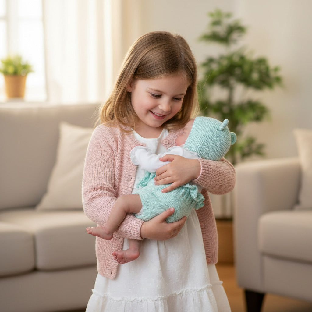 19 Inch Light Blue Sweater Set Reborn Doll Simulation Doll Newborn