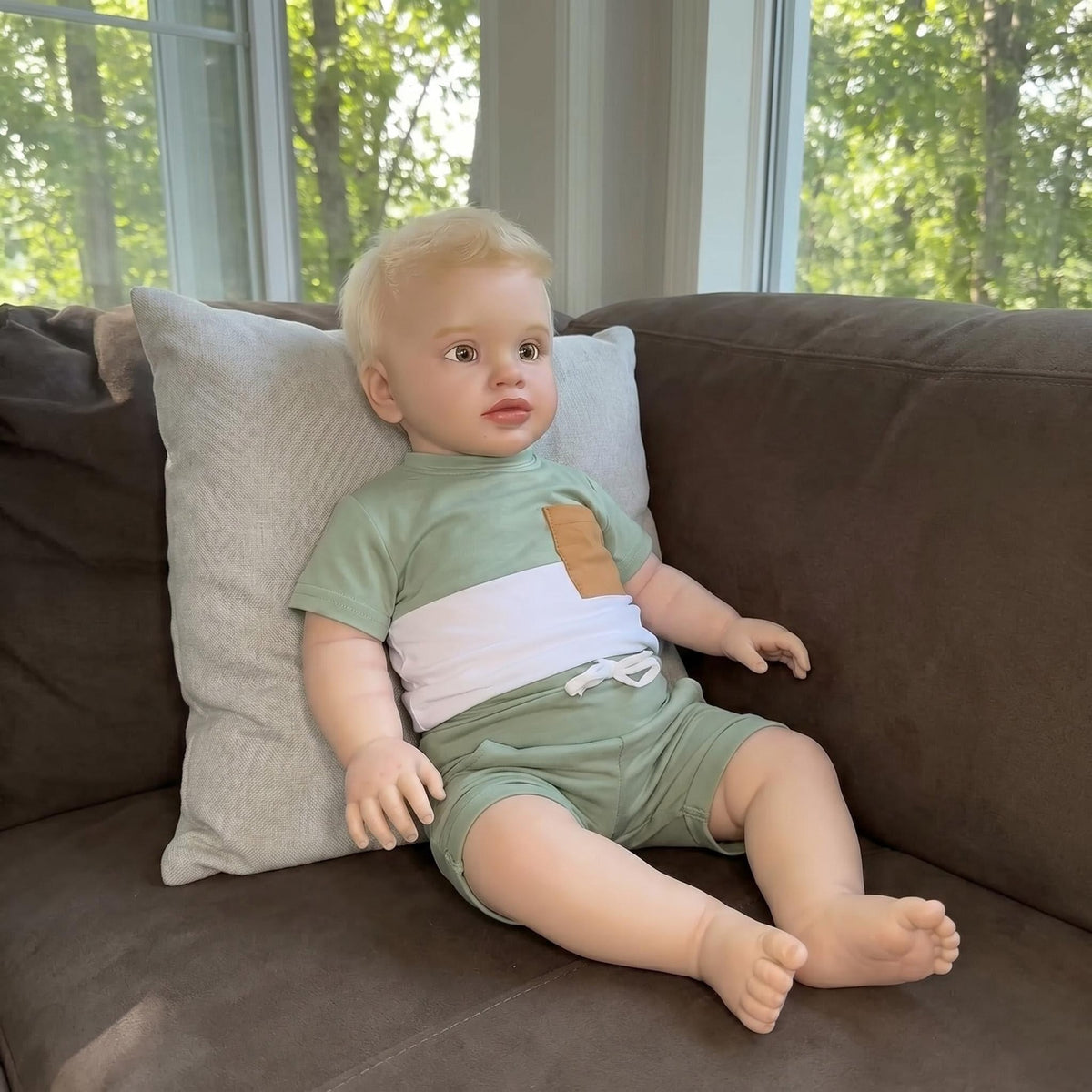 26Inch Handmade Lifelike Reborn Doll with cloth body Toddler Multiple Layers Painting 3D Skin Hand-Rooted Hair Visible Veins