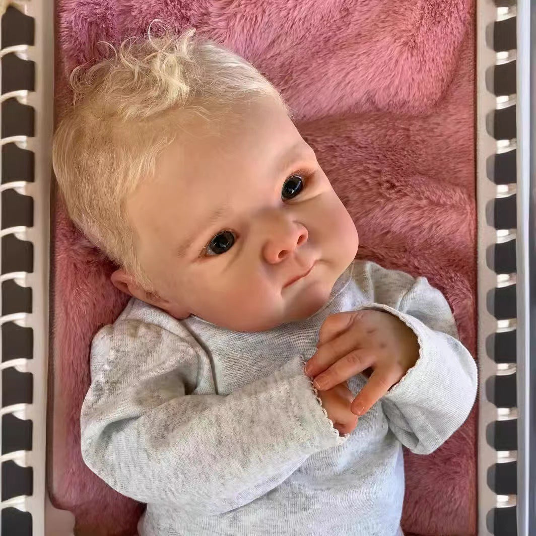 19 inch Reborn Dolls with Cloth Body Touch Soft lmplanted Gold Hair Newborn Baby Dolls Toys for Girls Reborn Dolls