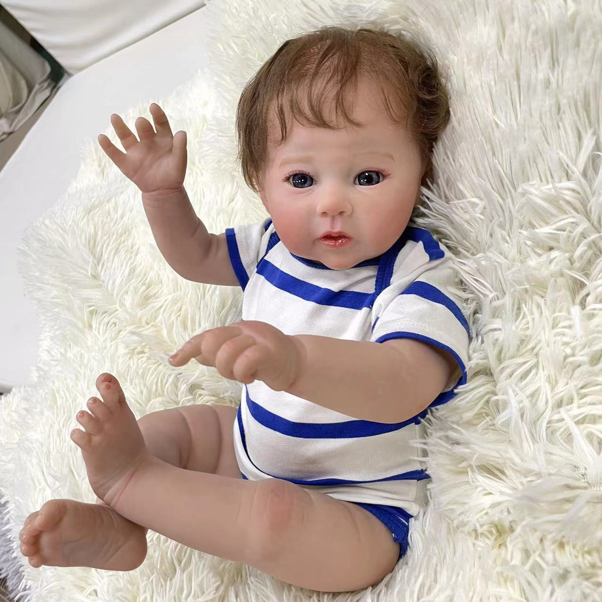 20 Inch Lifelike Reborn Baby Dolls with Cloth Body 3D Skin Handmade Doll Kids Toy for Girls Reborn Dolls