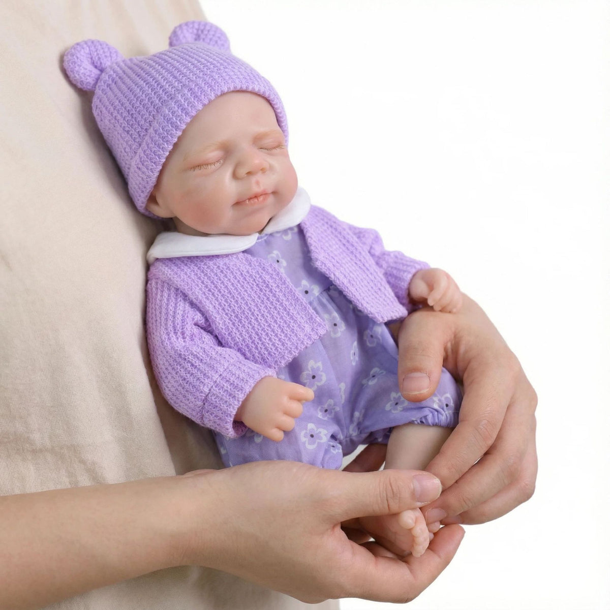 12 inch purple cardigan pascale solid silicone reborn doll as a Christmas gift for children