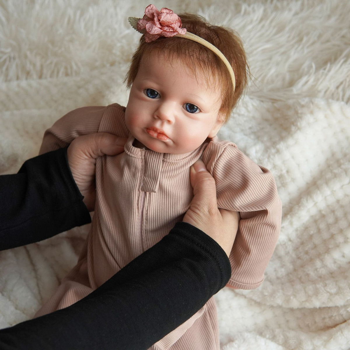 Real Skin Touch 18 Inch Full Soild Silicone Reborn Doll Handcrafted Baby Toy for Kids Birthday Gift