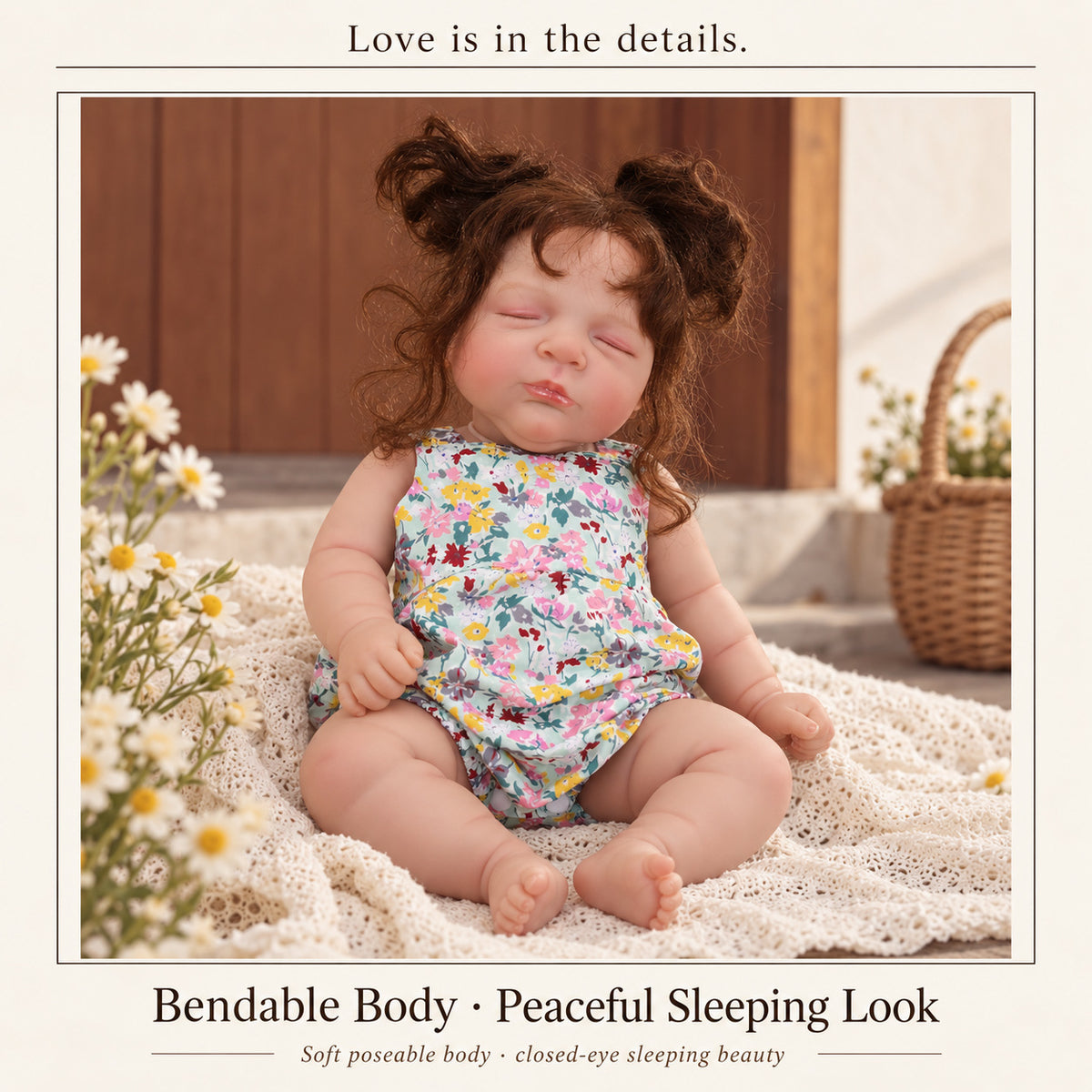22 inch Reborn Baby Doll – Realistic Vinyl Doll with Cloth Body, Perfect Companion for Children and Ideal Holiday Gift
