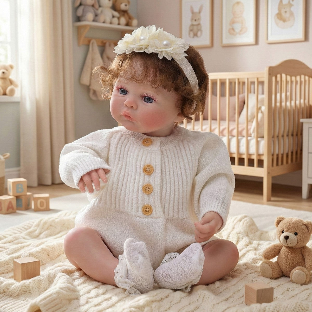 18 inch Hair Transplant Rebirth Doll 45CM Cloth Body Simulation Baby