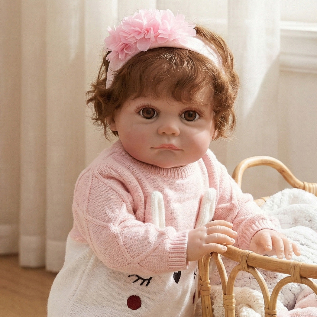 24 inch Hand-implanted Hair doll with Cloth Body, simulated humanoid children's play house gift collection