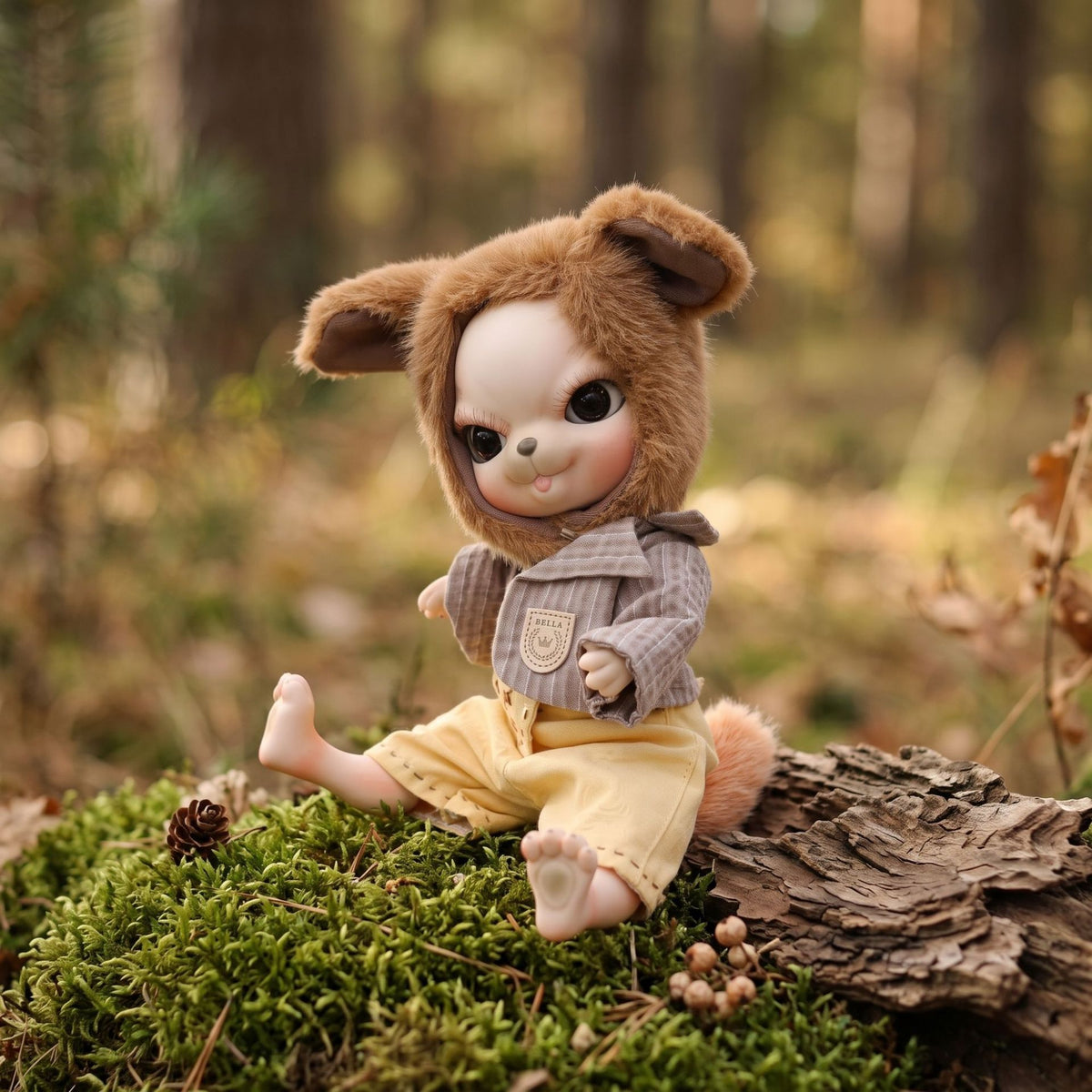 10 inch with Ceramic BJD Body Doll Complete Plush Outfit Handmade Decor Collectible Toy