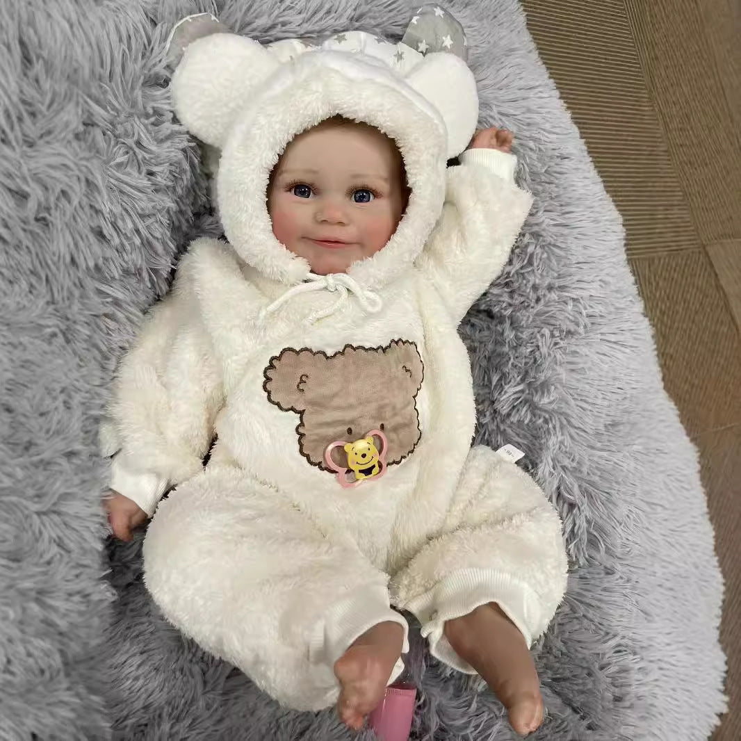 24 inch Reborn Dolls with Cloth Body Touch Soft painted hair,  Newborn Baby Dolls Toys for Girls Reborn Dolls