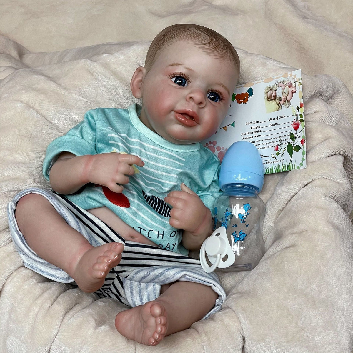 18 inch genuine handmade high-end simulation doll Reborn exquisite painted 3D skin