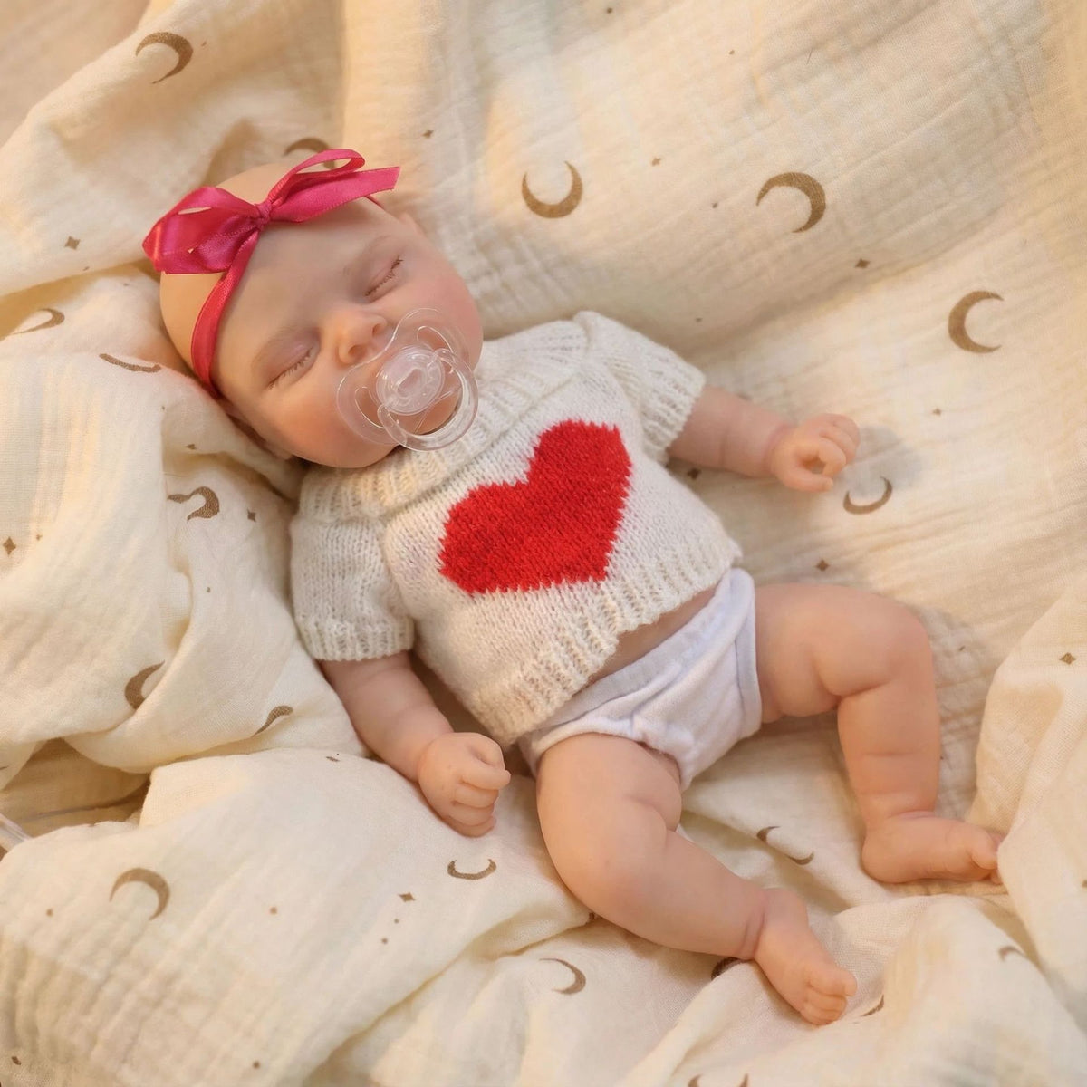 12 inch red heart-shaped pascale solid silicone reborn doll for children as a Christmas gift