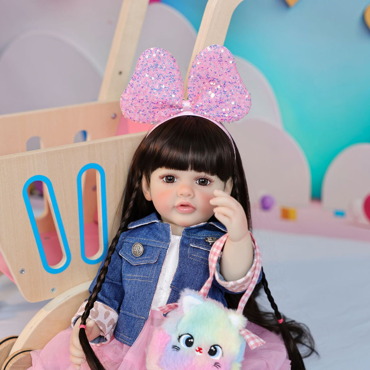 22 inch with Full vinyl Body Standing Toddler Reborn Dolls ornaments for gifts