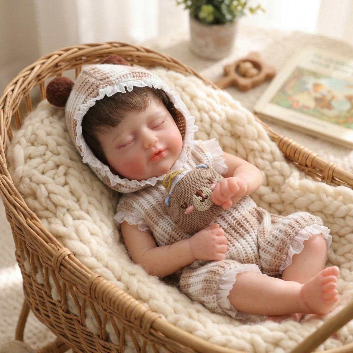 12 inch 30cm hair transplant solid silicone reborn doll simulation baby changing outfit