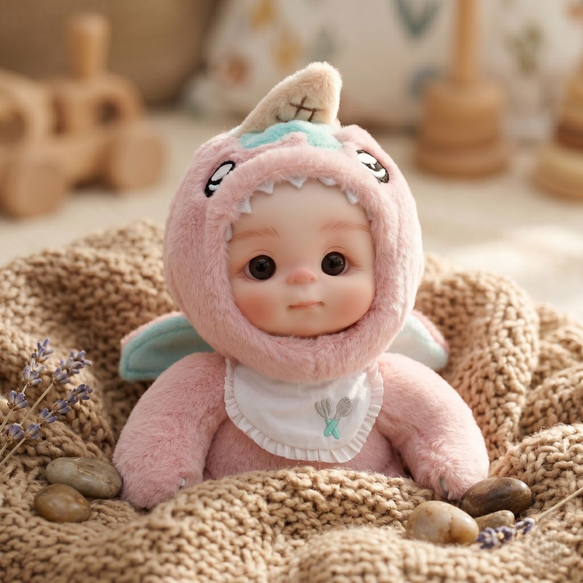 15cm vinyl plush doll pendant, simulated baby face toy doll, 6 inches
