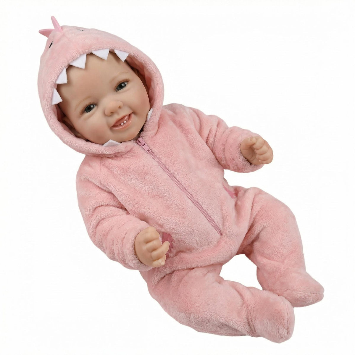 17 inch pink dinosaur jumpsuit reborn doll