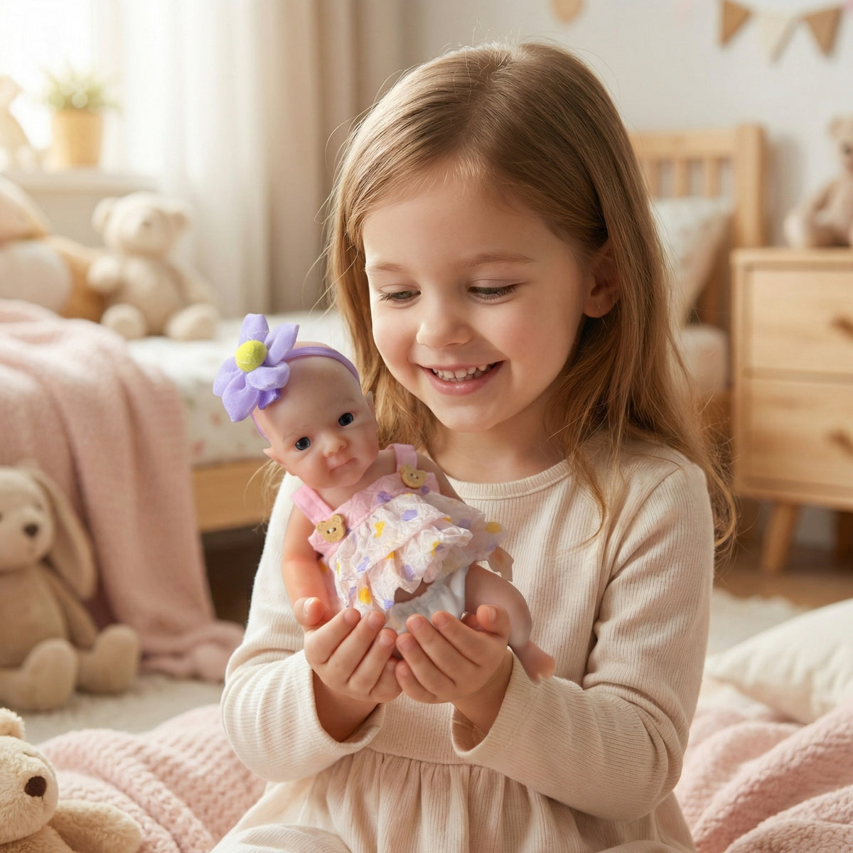 8 inch Purple Head Flower Pure Silicone Rebirth Doll