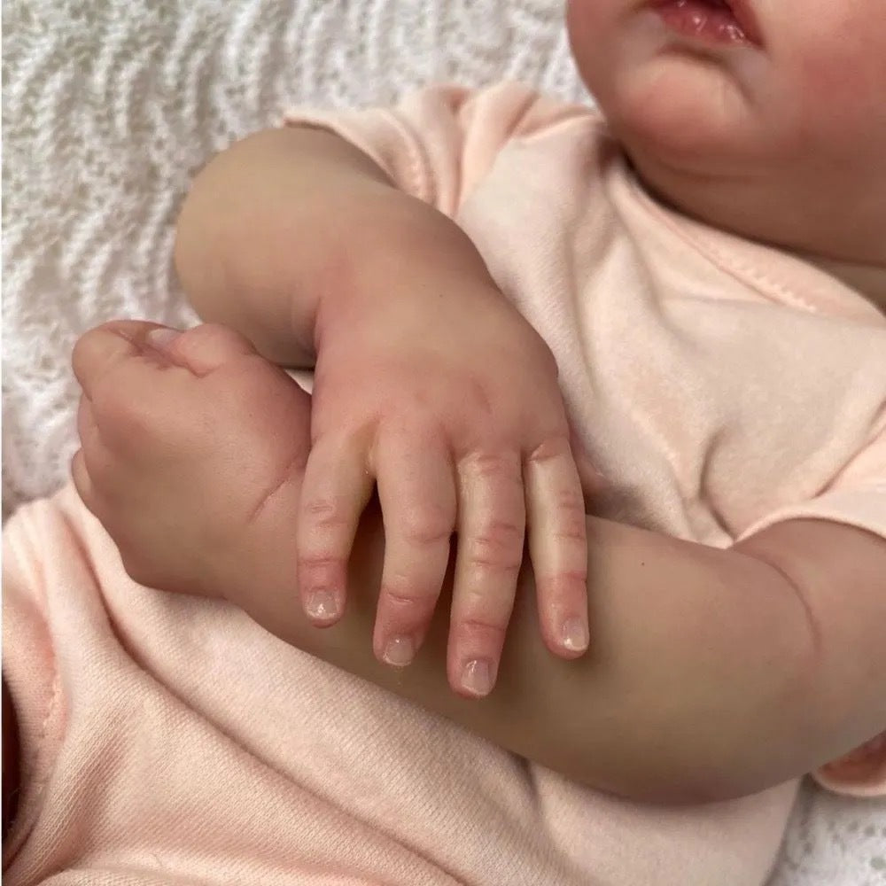 19 inch Lifelike Reborn Baby Girl Doll, Full Vinyl Handmade Doll, Realistic Newborn Toy for Kids